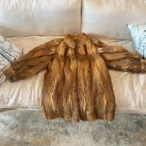 Red fox fur coat